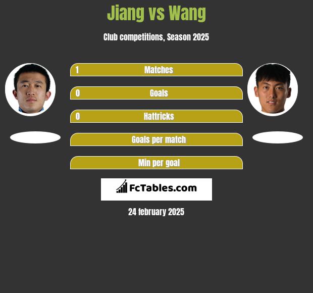 Jiang vs Wang h2h player stats