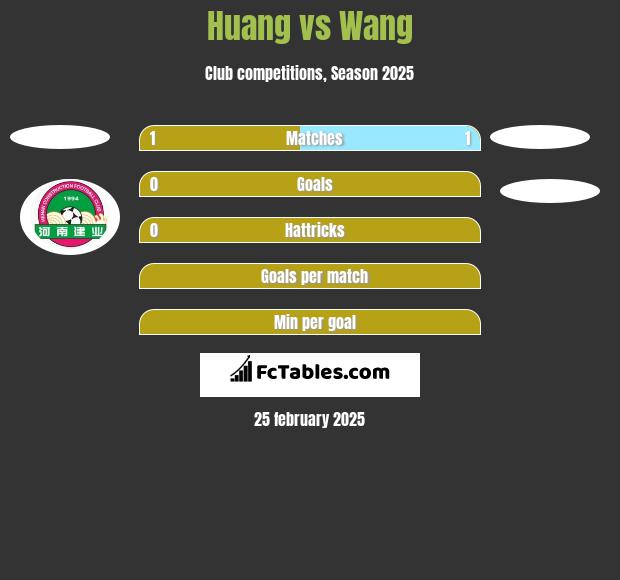 Huang vs Wang h2h player stats