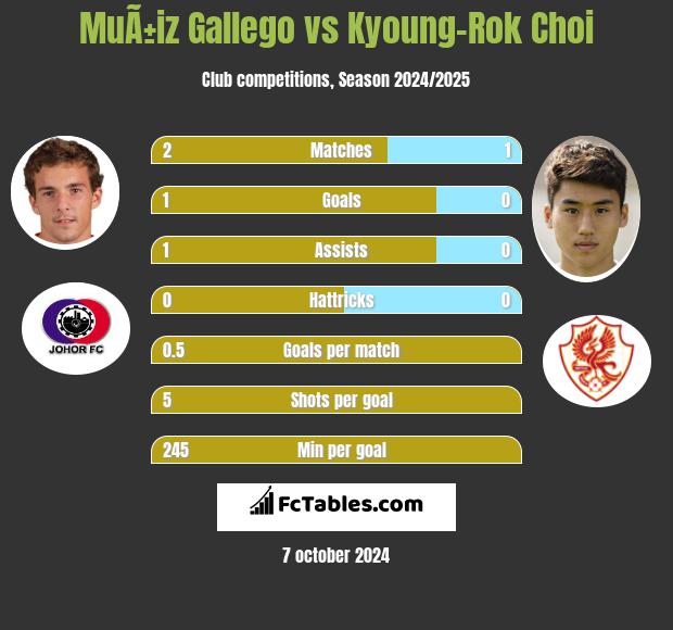 MuÃ±iz Gallego vs Kyoung-Rok Choi h2h player stats