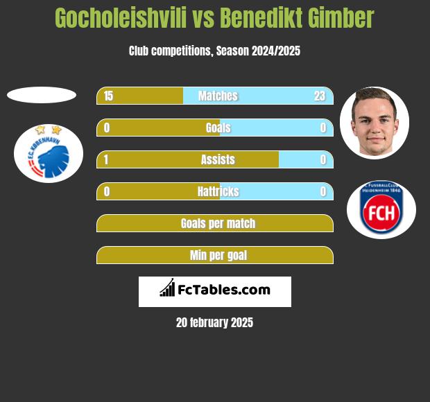 Gocholeishvili vs Benedikt Gimber h2h player stats