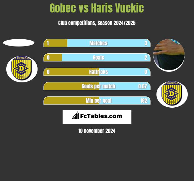 Gobec vs Haris Vuckic h2h player stats