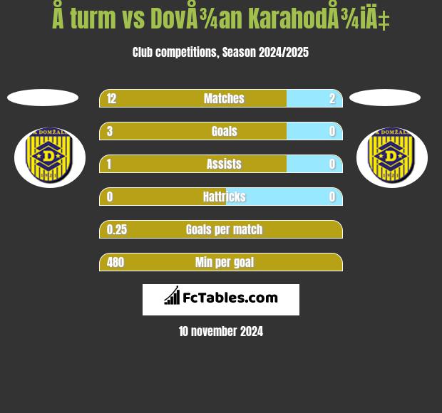 Å turm vs DovÅ¾an KarahodÅ¾iÄ‡ h2h player stats