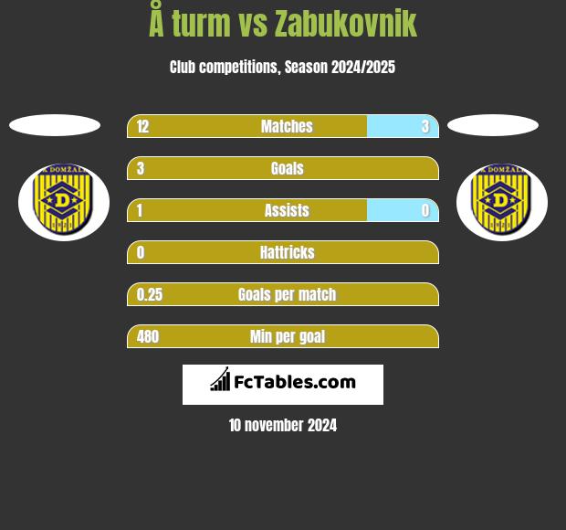 Å turm vs Zabukovnik h2h player stats