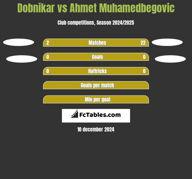 Dobnikar vs Ahmet Muhamedbegovic h2h player stats