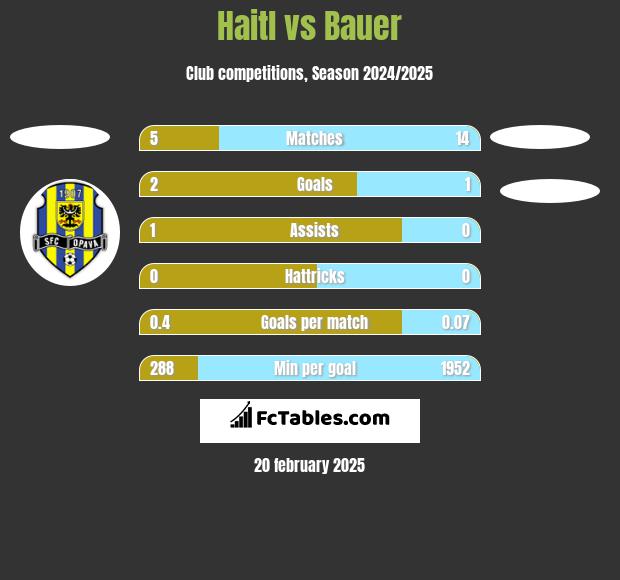 Haitl vs Bauer h2h player stats