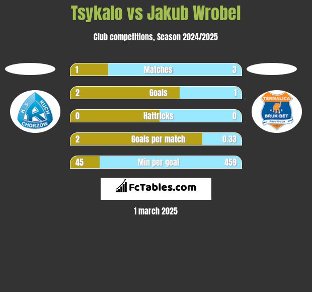 Tsykalo vs Jakub Wróbel h2h player stats