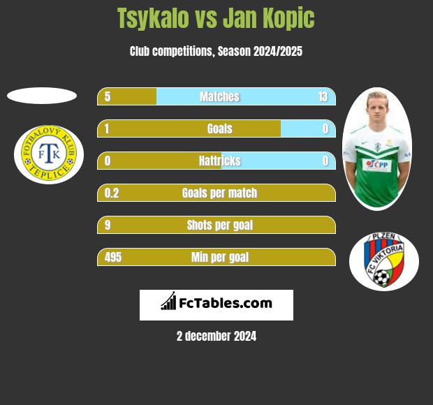 Tsykalo vs Jan Kopic h2h player stats