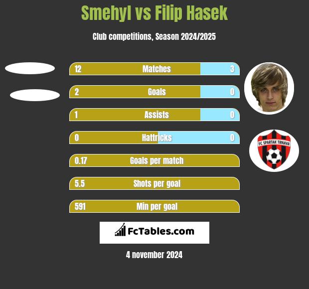 Smehyl vs Filip Hasek h2h player stats