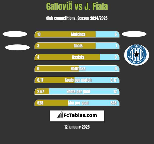 GalloviÄ vs J. Fiala h2h player stats