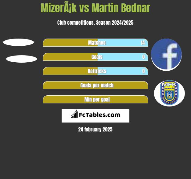 MizerÃ¡k vs Martin Bednar h2h player stats