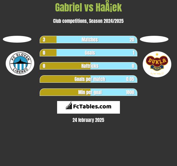 Gabriel vs HaÅ¡ek h2h player stats