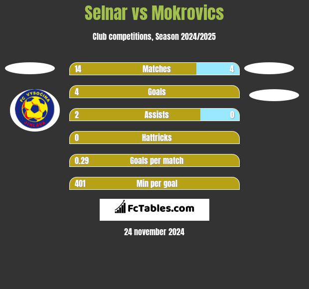 Selnar vs Mokrovics h2h player stats