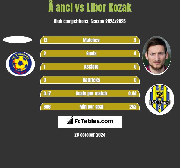 Å ancl vs Libor Kozak h2h player stats