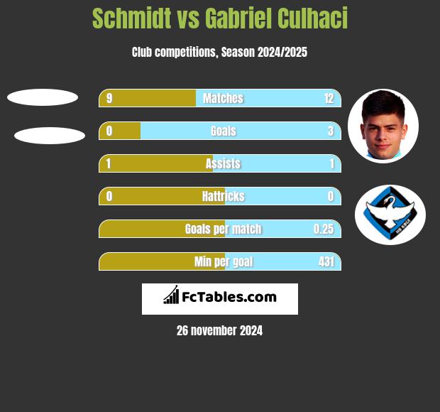 Schmidt vs Gabriel Culhaci h2h player stats