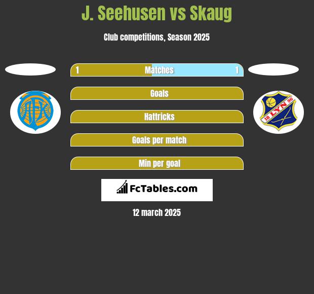 J. Seehusen vs Skaug h2h player stats