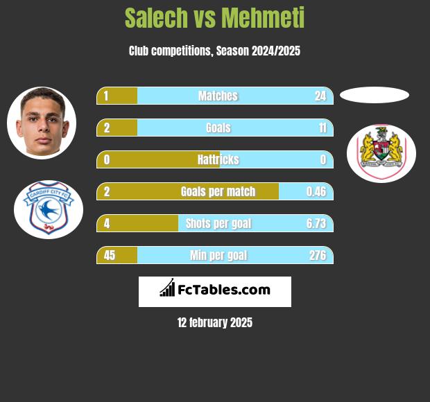 Salech vs Mehmeti h2h player stats