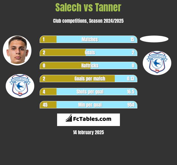 Salech vs Tanner h2h player stats