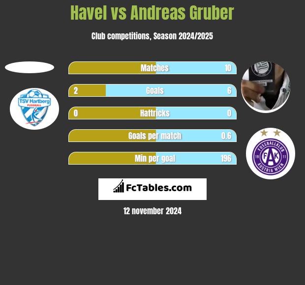 Havel vs Andreas Gruber h2h player stats