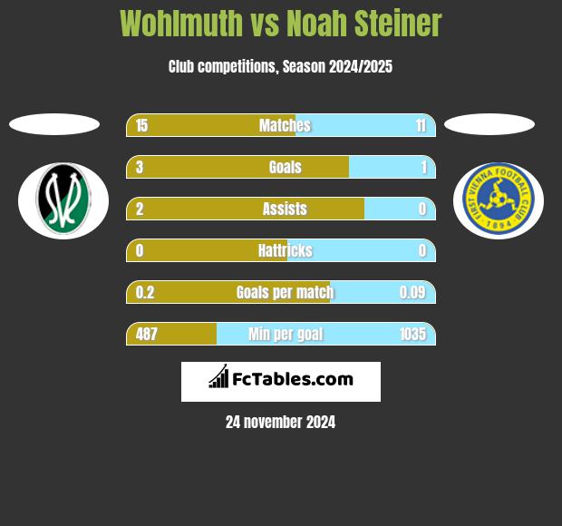 Wohlmuth vs Noah Steiner h2h player stats