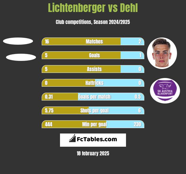 Lichtenberger vs Dehl h2h player stats