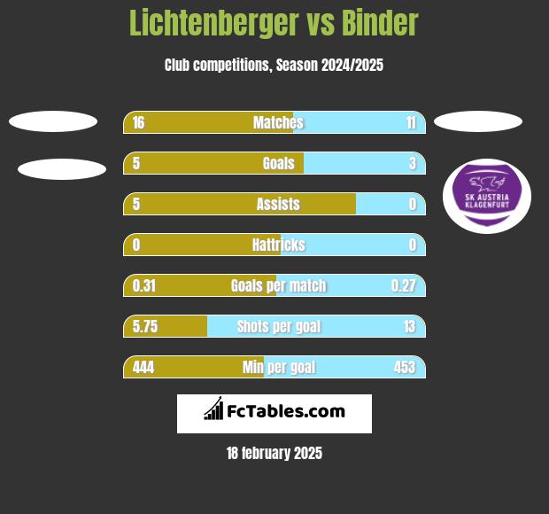 Lichtenberger vs Binder h2h player stats