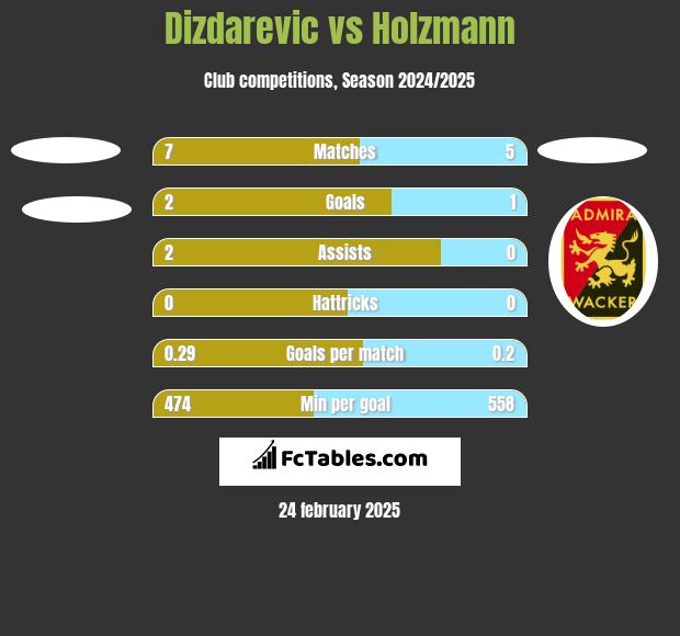 Dizdarevic vs Holzmann h2h player stats