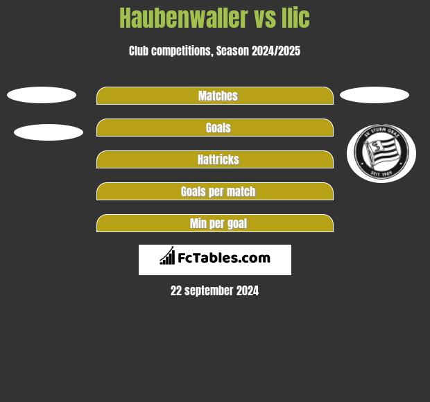 Haubenwaller vs Ilic h2h player stats