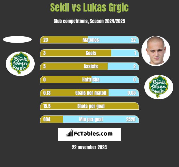 Seidl vs Lukas Grgic h2h player stats