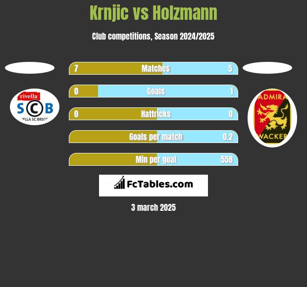 Krnjic vs Holzmann h2h player stats