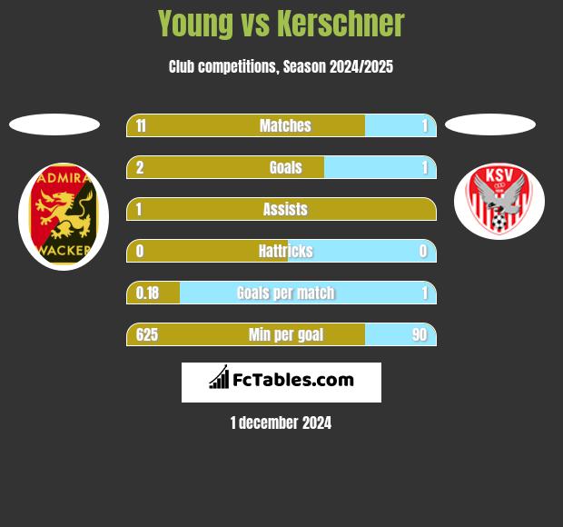 Young vs Kerschner h2h player stats