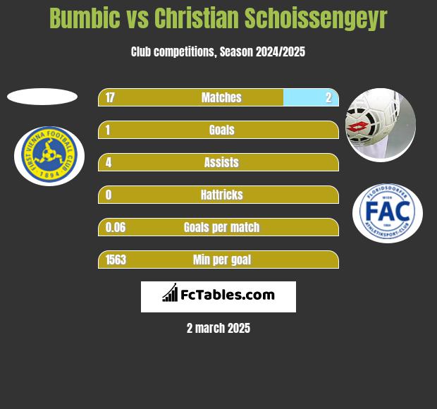 Bumbic vs Christian Schoissengeyr h2h player stats