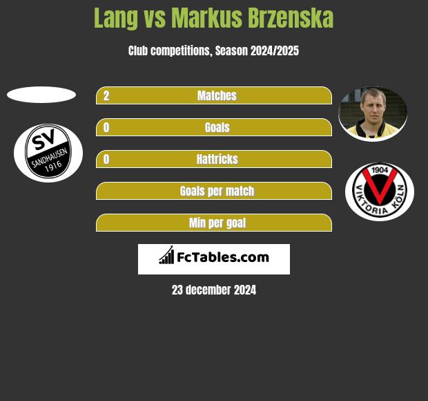 Lang vs Markus Brzenska h2h player stats