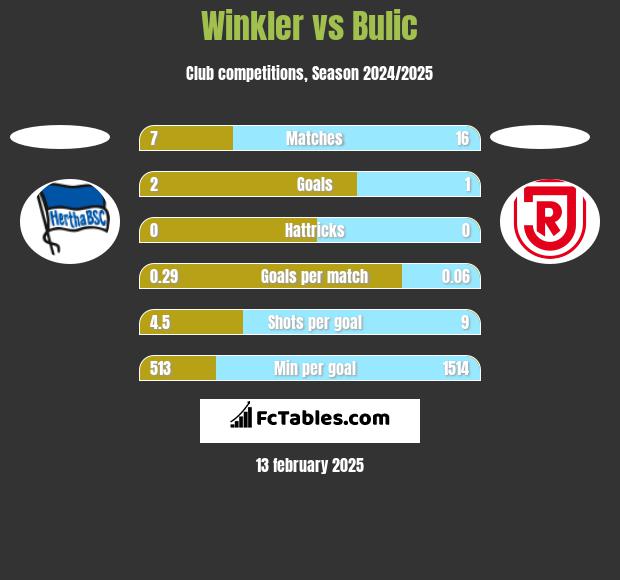 Winkler vs Bulic h2h player stats