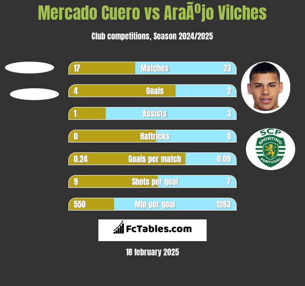 Mercado Cuero vs AraÃºjo Vilches h2h player stats