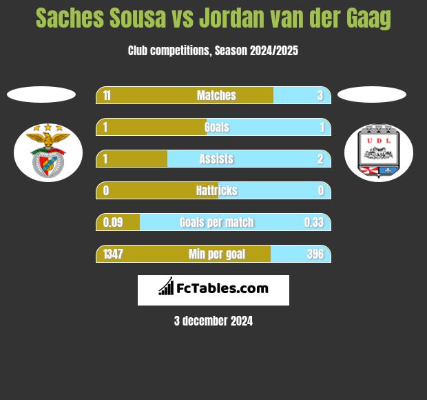 Saches Sousa vs Jordan van der Gaag h2h player stats