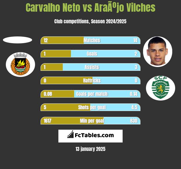 Carvalho Neto vs AraÃºjo Vilches h2h player stats