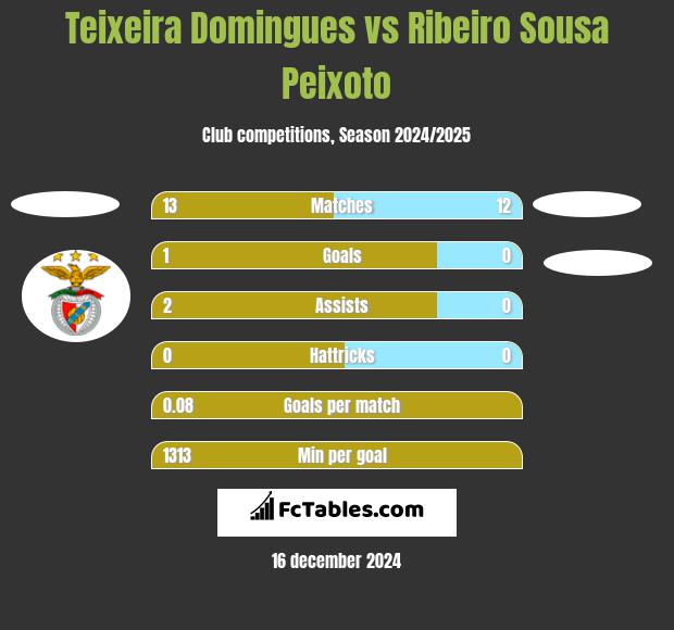 Teixeira Domingues vs Ribeiro Sousa Peixoto h2h player stats