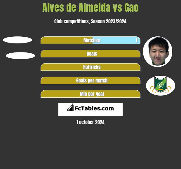 Alves de Almeida vs Gao h2h player stats