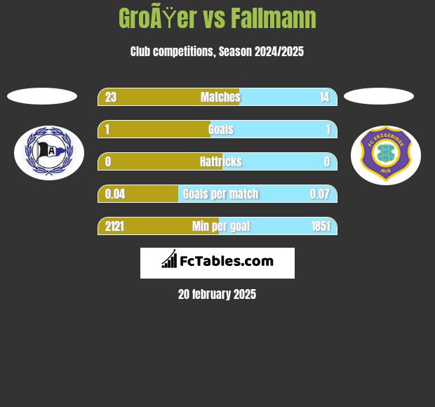 GroÃŸer vs Fallmann h2h player stats