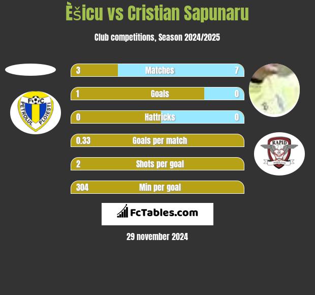 Èšicu vs Cristian Sapunaru h2h player stats