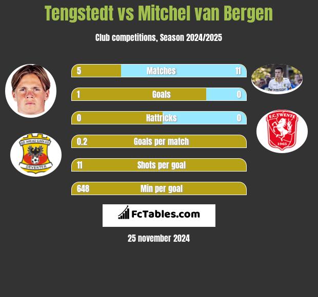 Tengstedt vs Mitchel van Bergen h2h player stats