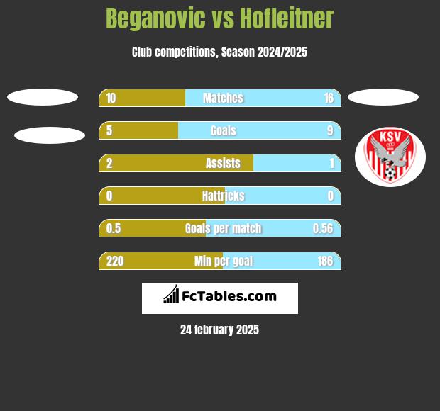 Beganovic vs Hofleitner h2h player stats