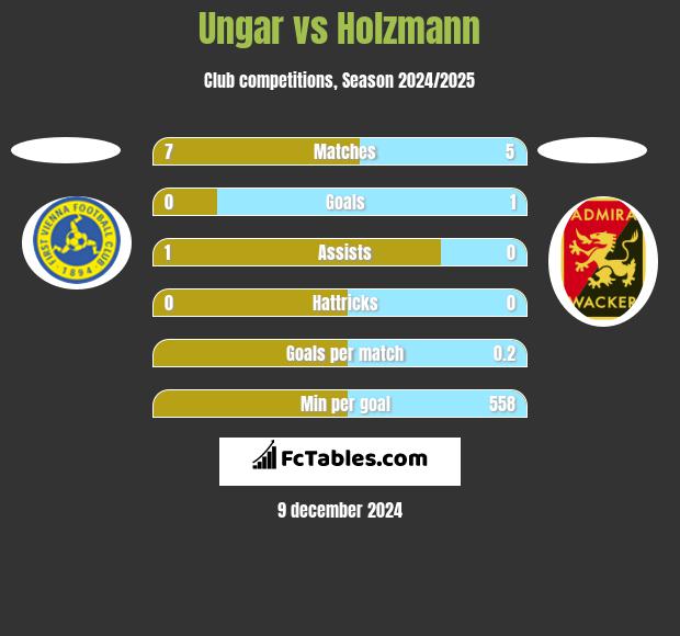 Ungar vs Holzmann h2h player stats