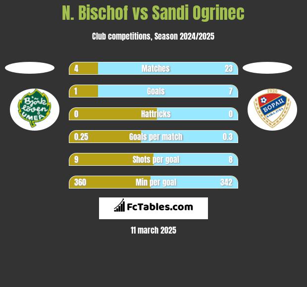 N. Bischof vs Sandi Ogrinec h2h player stats