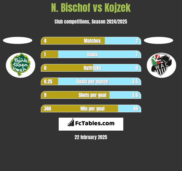 N. Bischof vs Kojzek h2h player stats