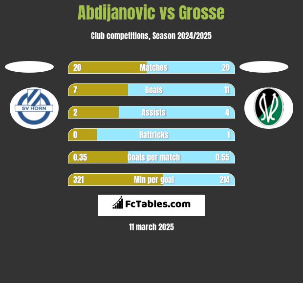 Abdijanovic vs Grosse h2h player stats