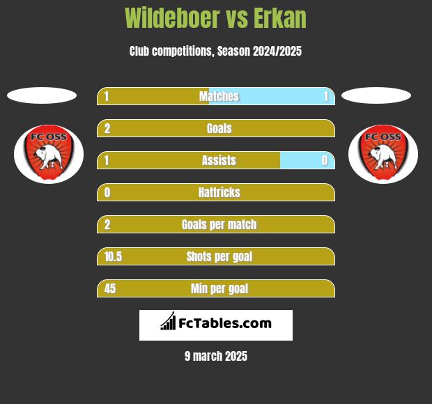 Wildeboer vs Erkan h2h player stats