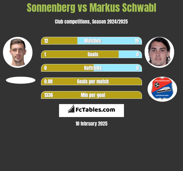 Sonnenberg vs Markus Schwabl h2h player stats