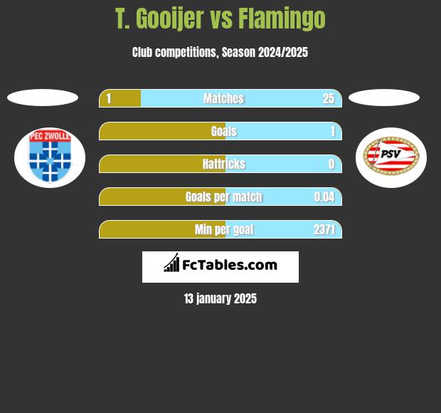 T. Gooijer vs Flamingo h2h player stats