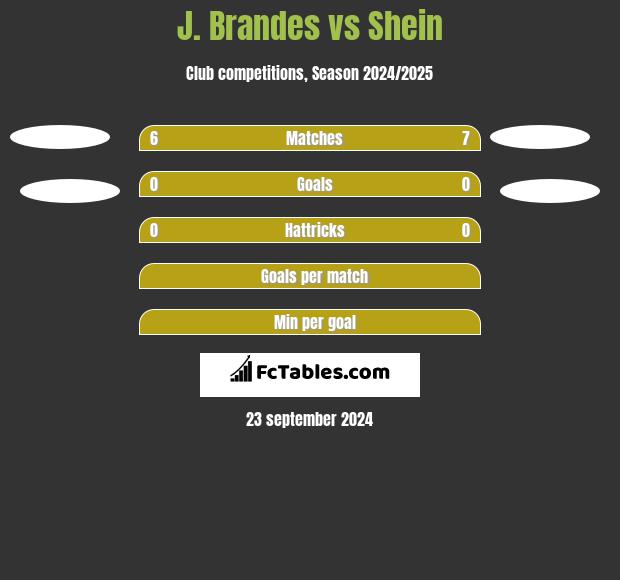 J. Brandes vs Shein h2h player stats